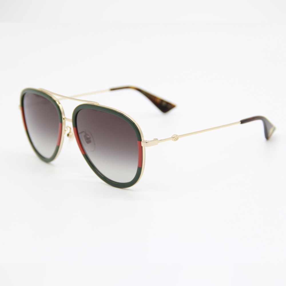 NEW GUCCI GG0062S 003 UNISEX GREEN RED SUNGLASSES - Picture 9 of 14